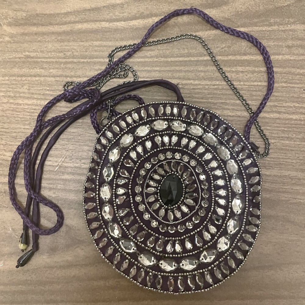 Embellished shoulder purse